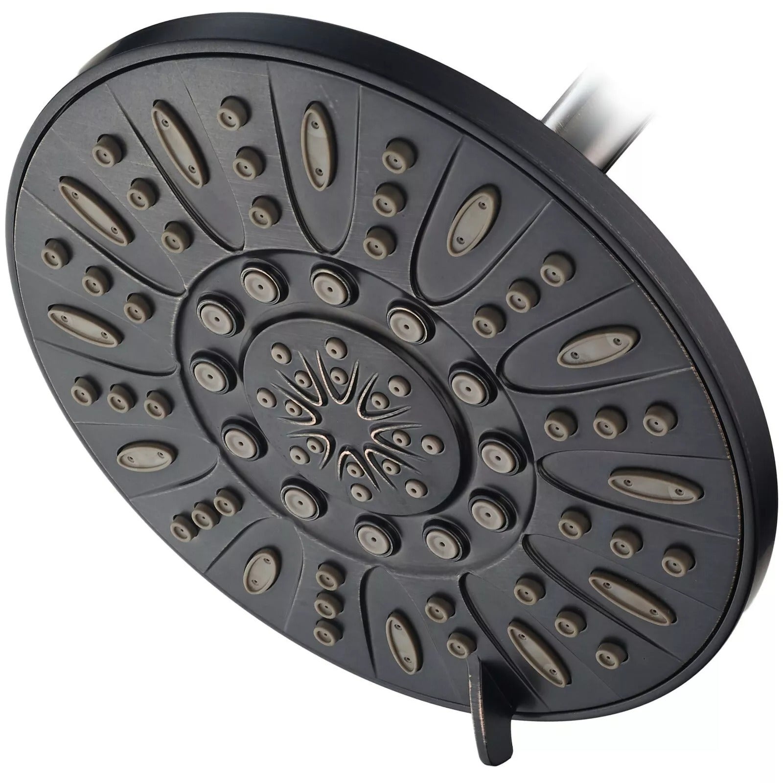 High-Pressure 7'' Rainfall Shower Head - 6 Settings, Oil Rubbed Bronze Finish