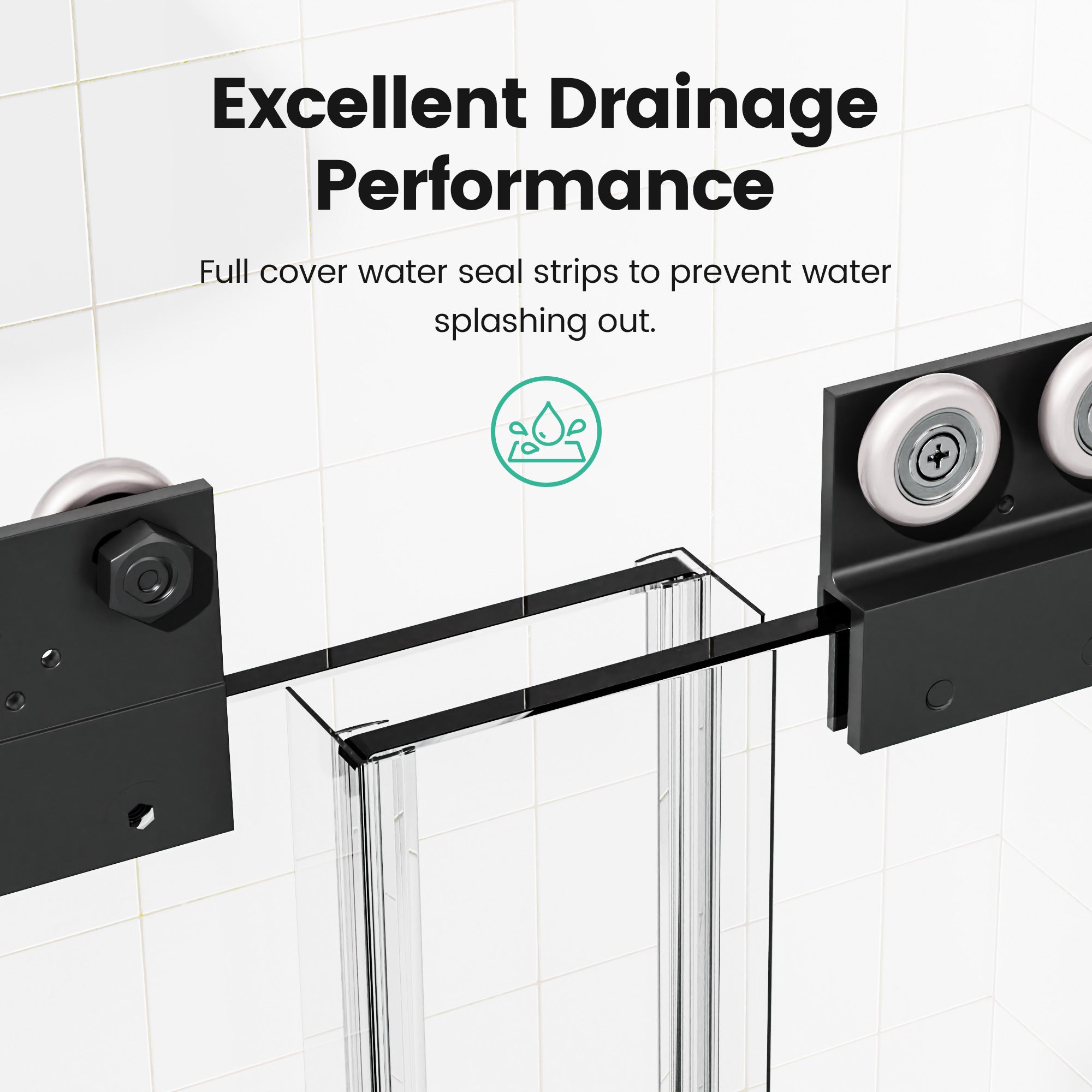 56-60 in sliding shower door track detail