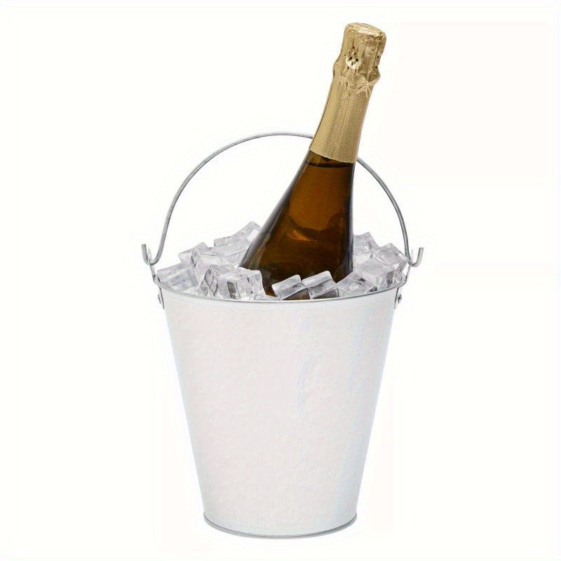 6 Pcs Large Galvanized Bucket in 7-inch 100 oz Metal Ice Bucket for Champagne, Beer, Soft Drinks in any Occasion