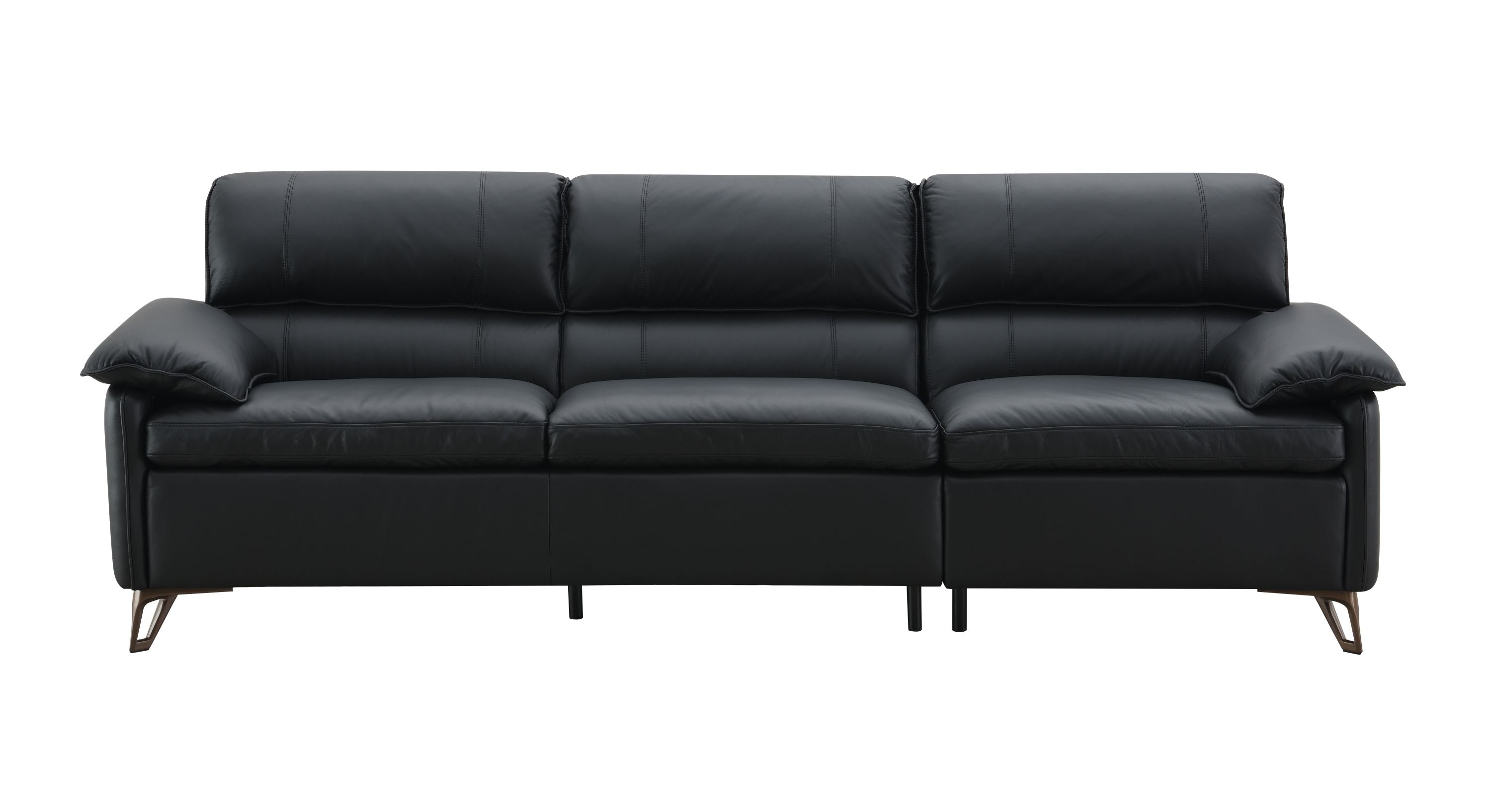 Eilene Black Top Grain Leather Sofa