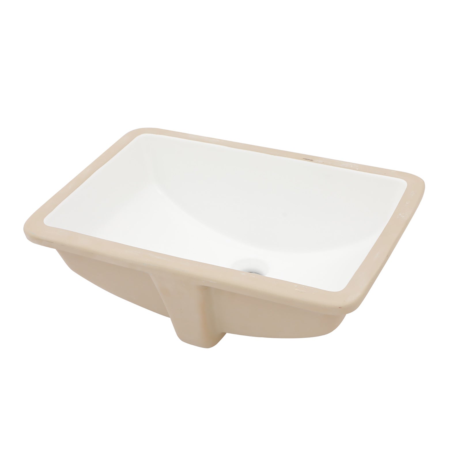 19.7"x14" White Ceramic Rectangular Undermount Bathroom Sink with Overflow