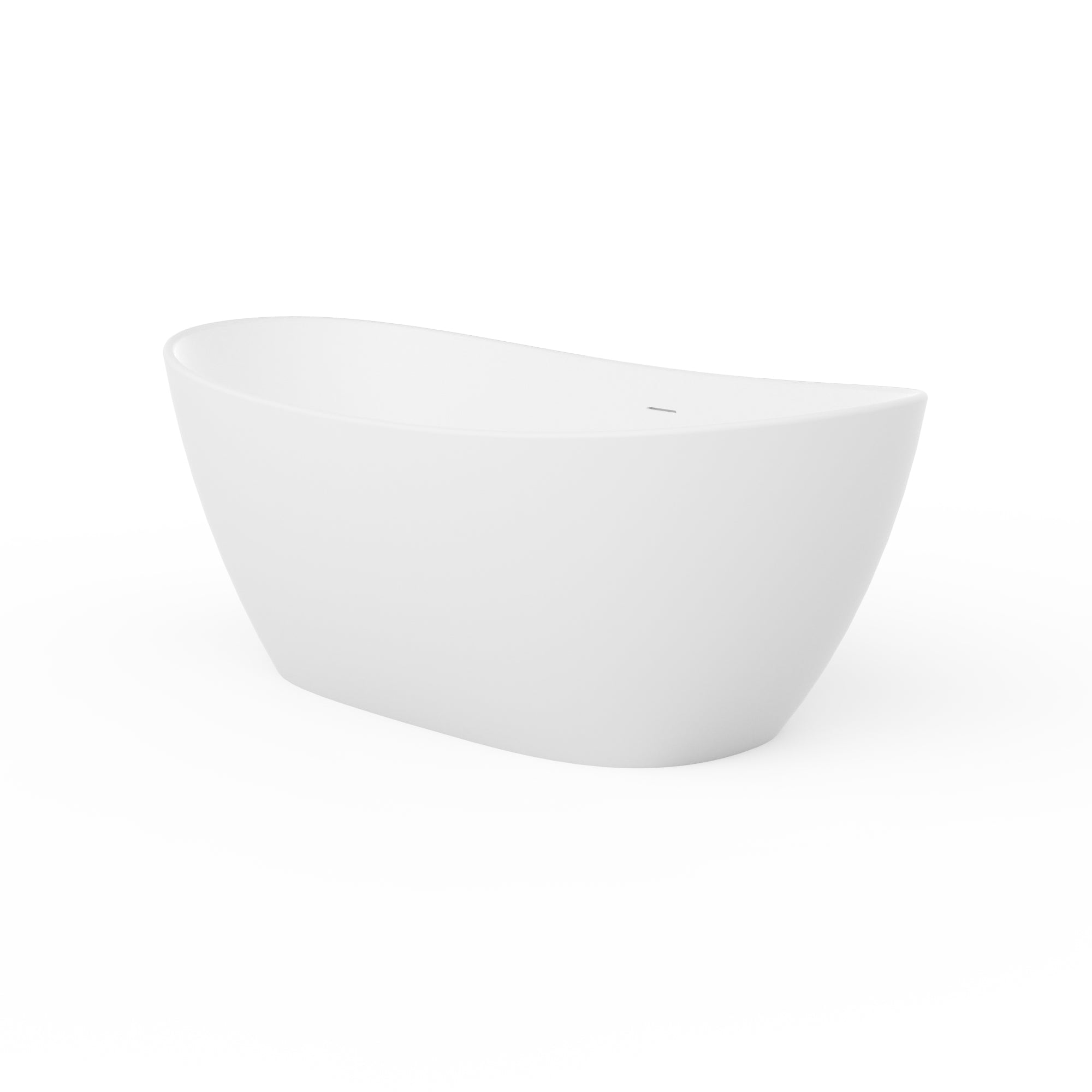 65 inch solid surface freestanding bathtub, drain and overflow detail