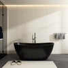 65-inch freestanding solid surface stone bathtub, front view