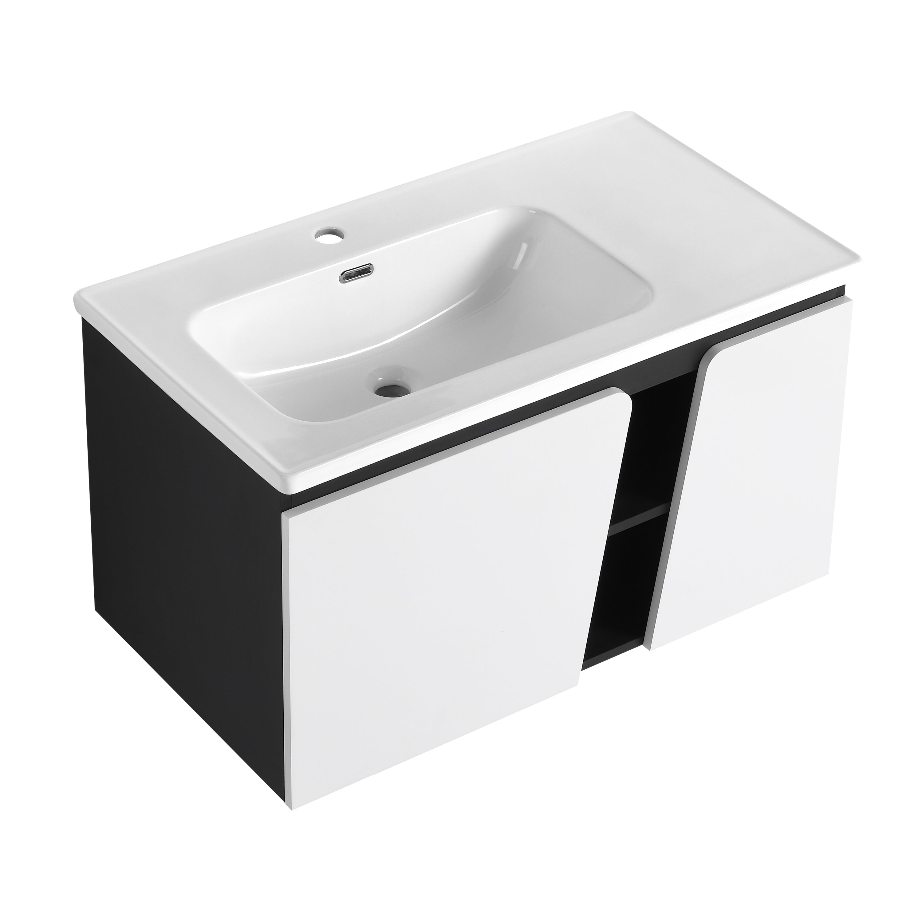 36'' Floating Wall-Mounted Bathroom Vanity With Ceramic Basin & Soft-Close Cabinet Door