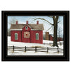 "Lover's Knot Quilt Block Barn" by Billy Jacobs, Ready to Hang Framed Print, Black Frame