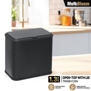 1.3 Gallon Hanging Trash Can – Anti-Oil Kitchen & Bathroom Garbage Bin with Lid