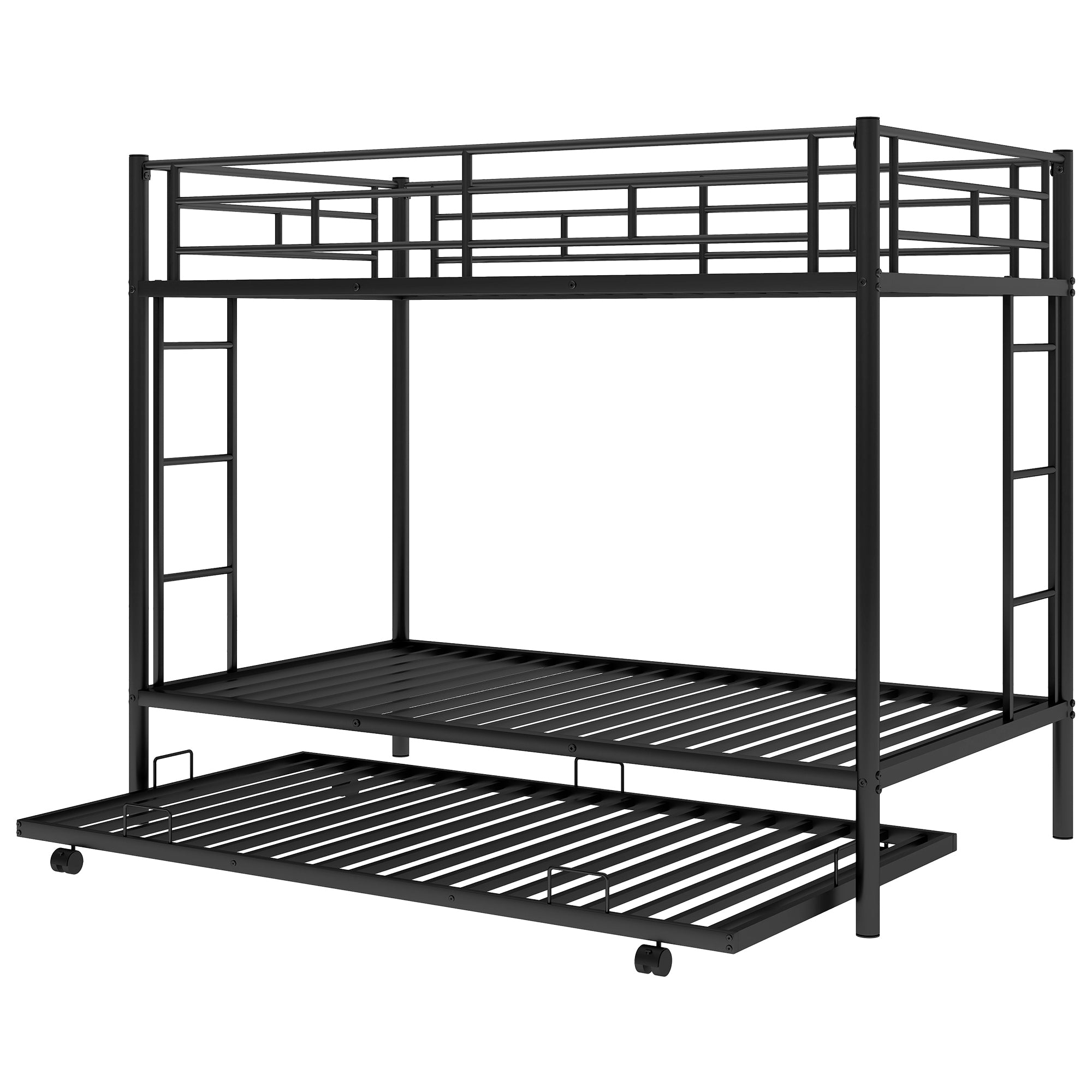 Twin over Twin Bunk Bed with Trundle, Black(OLD SKU:MF192387AAB)