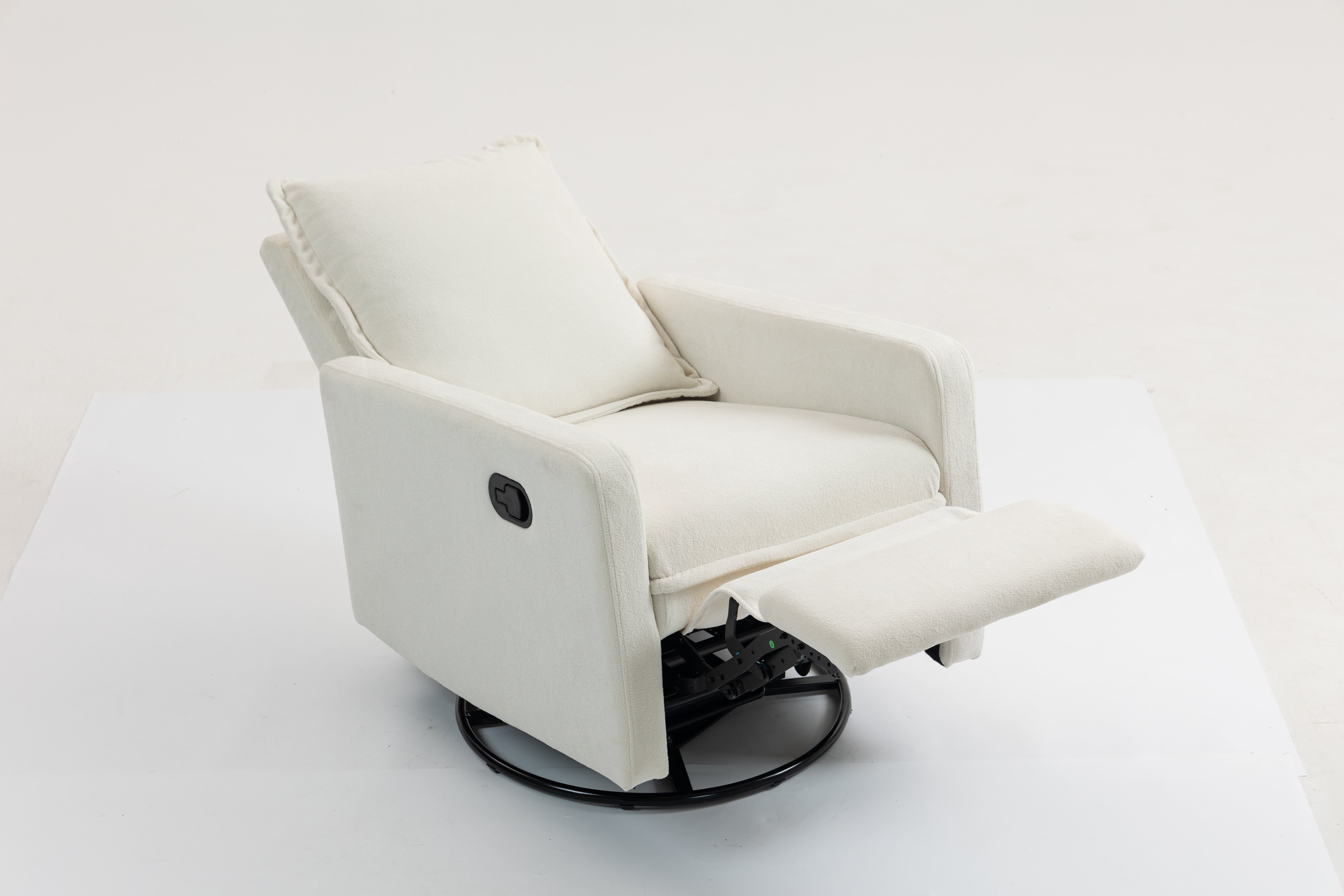 Short plush accent armchair, detail of upholstery texture
