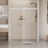 56-60"W x 76"H Semi-Frameless Shower Door, Double Sliding Shower Door, 5/16" (8mm) Clear Tempered Glass Shower Door with Explosion-Proof Film, Chrome 24D212-60C-COMBO