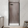 34-36 x 72 in matte black pivot shower door front view