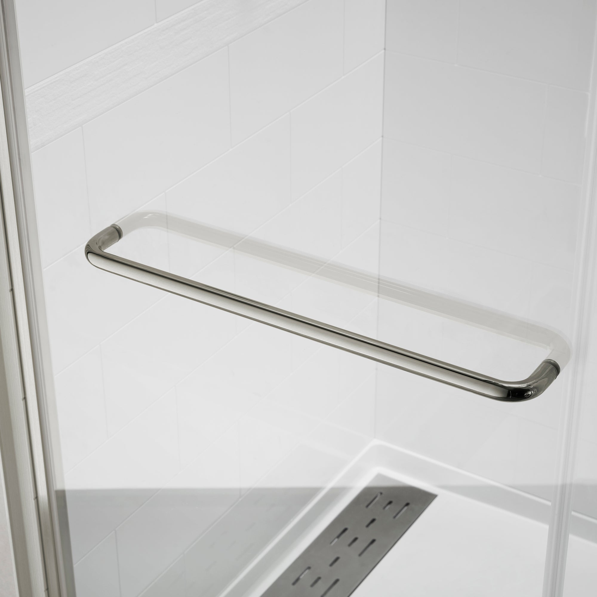 56"-60"W x 70"H Framed Shower Door, Bathroom Double Sliding Shower Door, 1/4" (6mm) Clear Tempered Glass, Bypass Glass Door, Brushed Titanium Finish