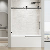 56-60 x 60 in Frameless Single Sliding Bathtub Door - 56-60 x 60 in / Matte Black / 5/16 in Glass view 1