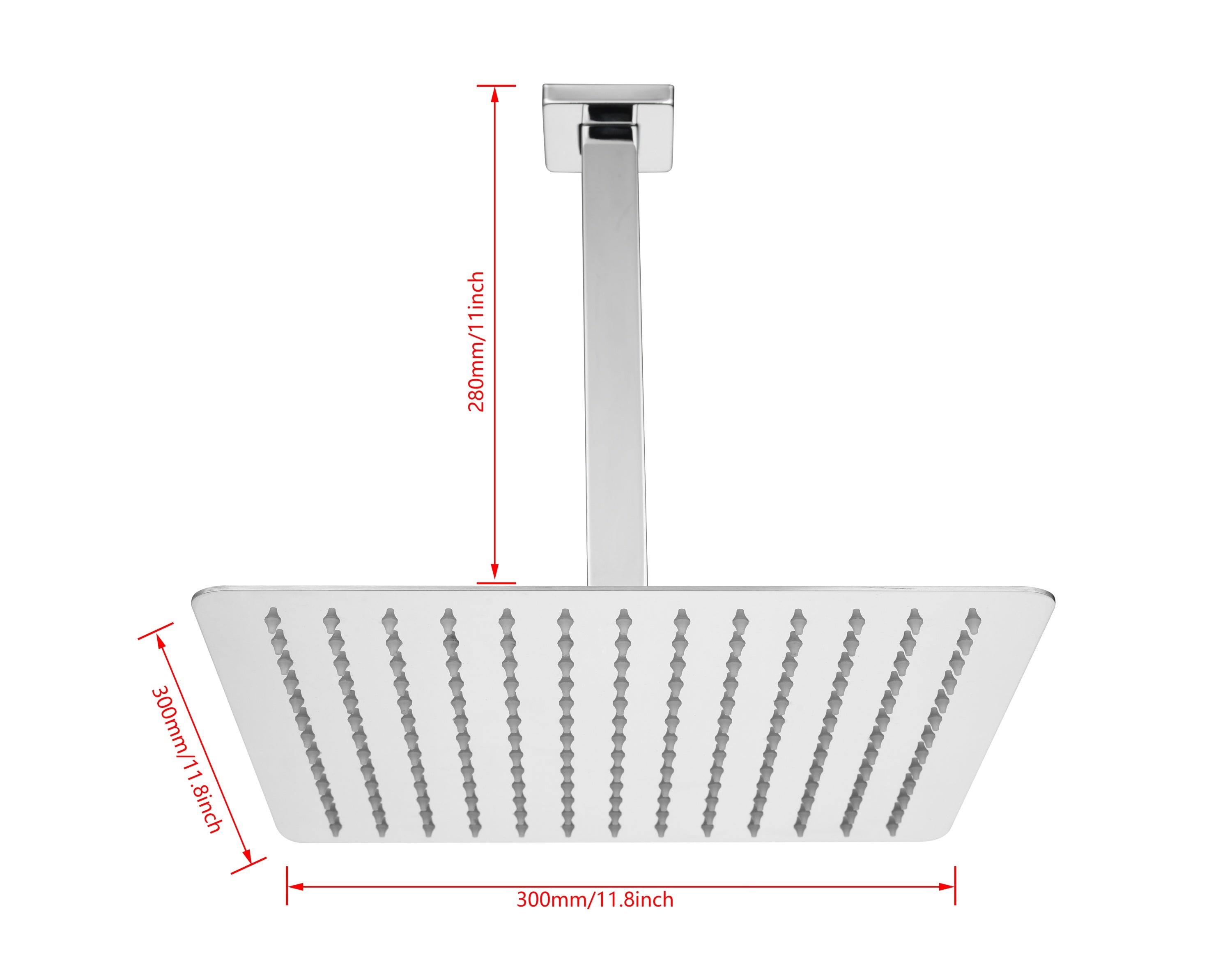 Rain Shower HeadLarge Rainfall Shower Head Made of 304 
Stainless Steel - Perfect Replacement
For Your Bathroom Showerhead