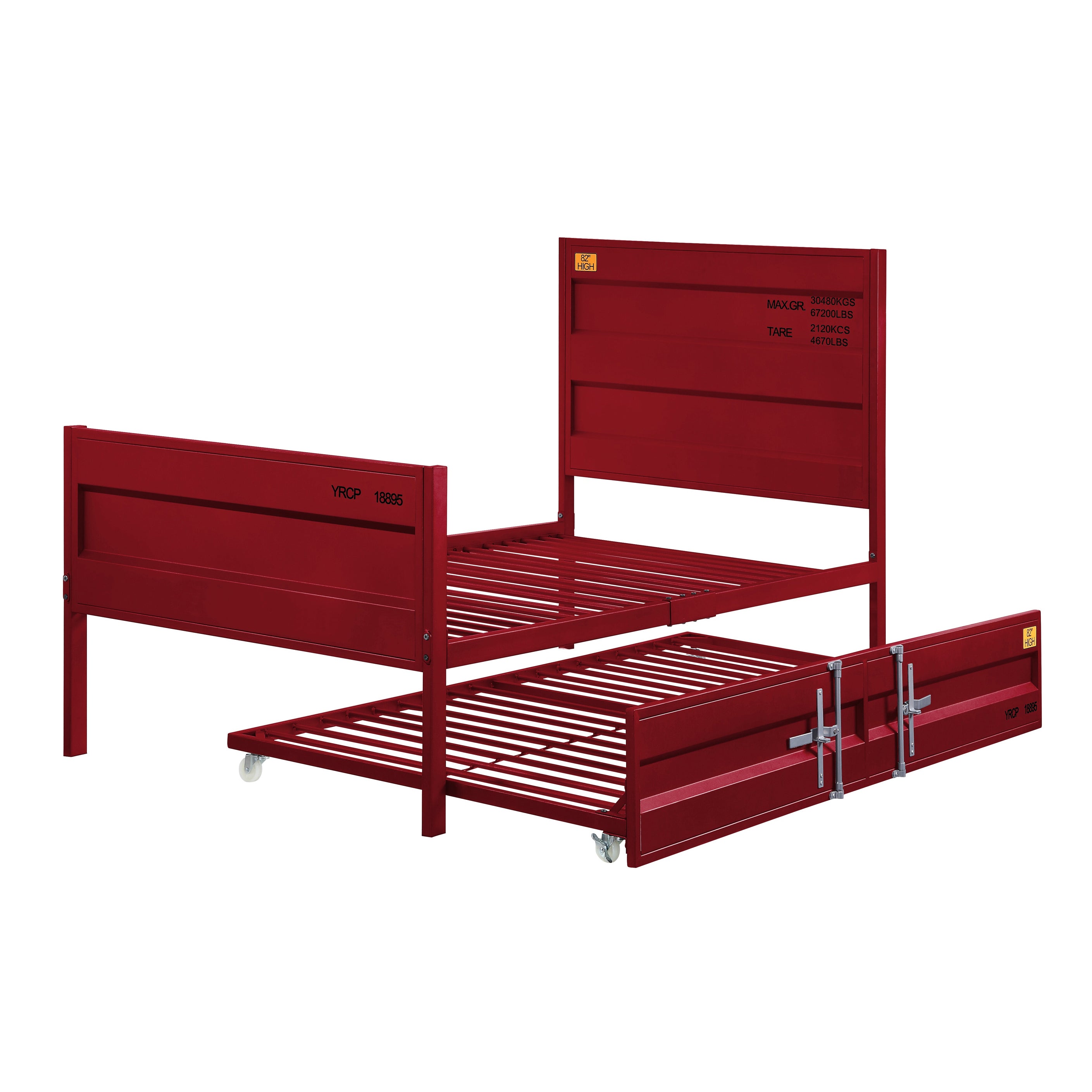 Red Twin Platform Bed