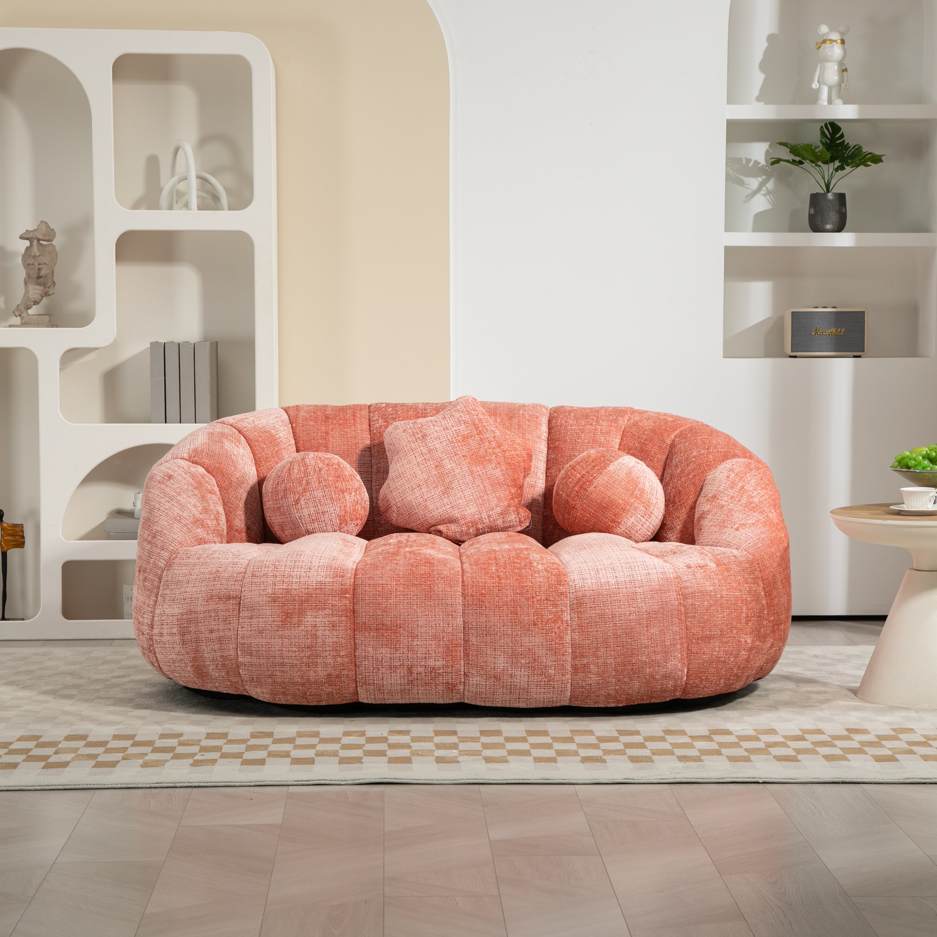 COOLMORE Bean Bag sofa Lazy Sofa Durable Comfort Lounger High Back Bean Bag Chair Couch for Adults and Kids, Indoor & Outdoor, Accent Floor Soft Lounge Chair (Pink chenille)