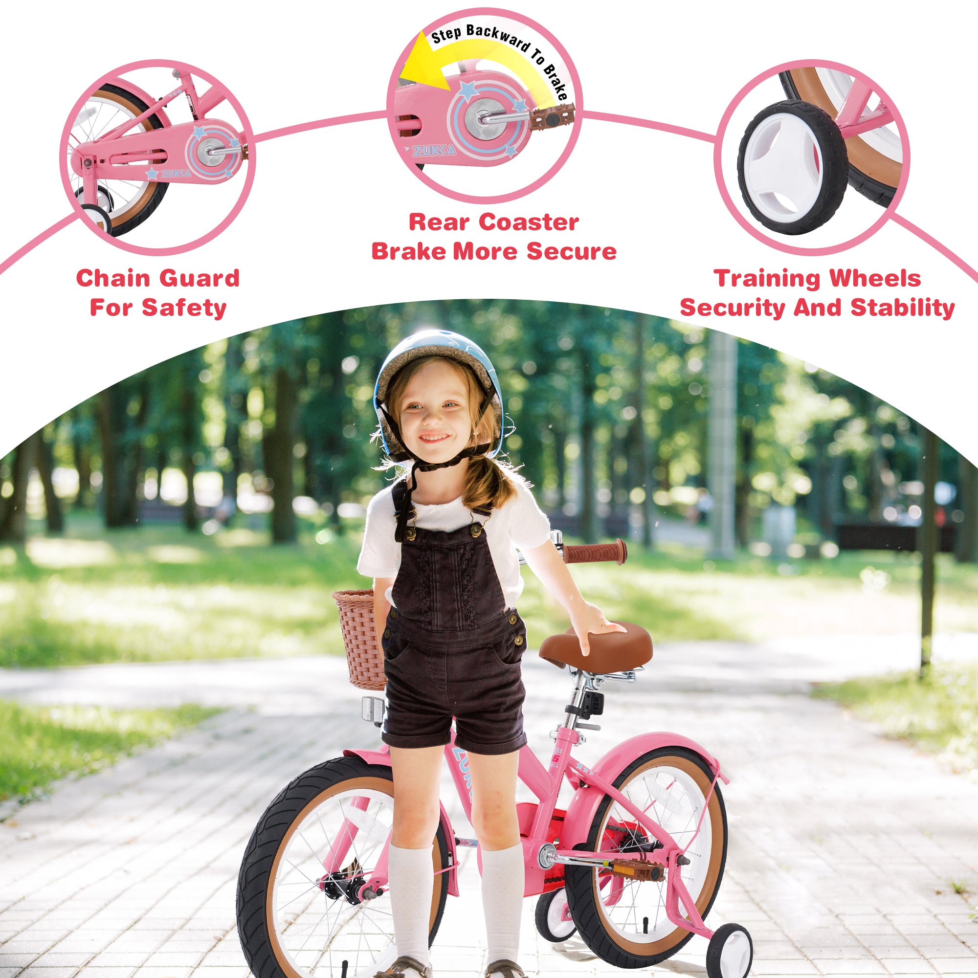 Multiple Colors,Girls Bike  for 4-7Years Old Kids,16 inch  wheel ,Training Wheels Included