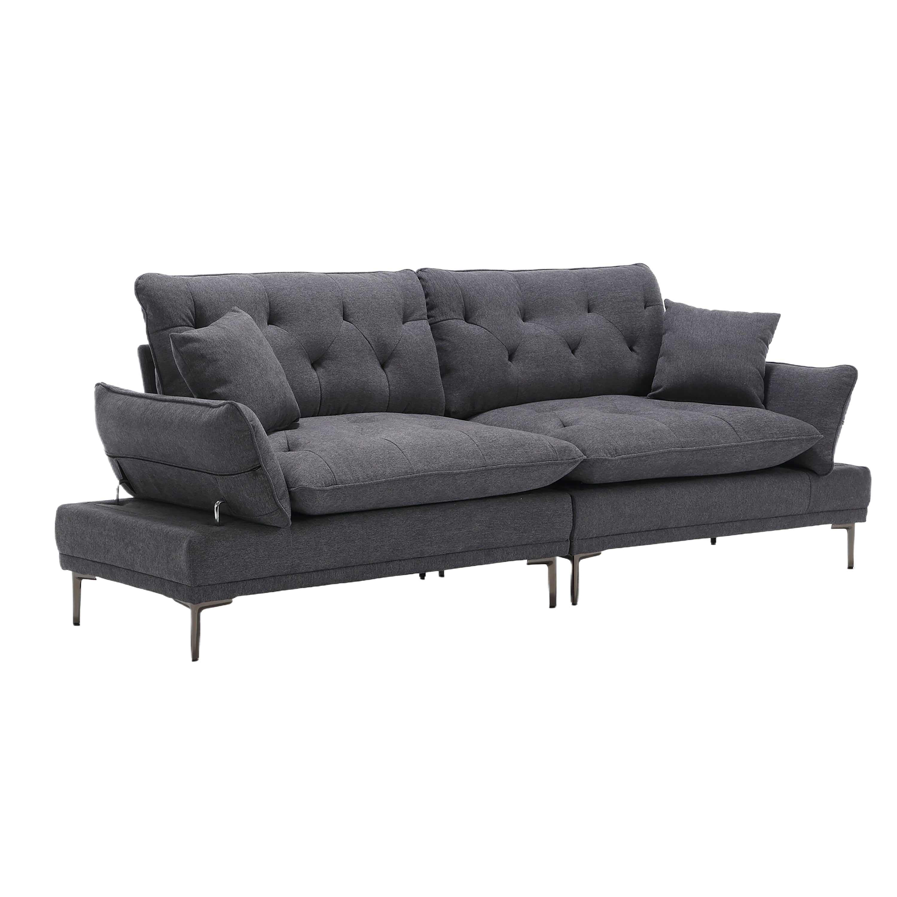 UNITED Linen Sofa , Accent sofa loveseat sofa with metal feet