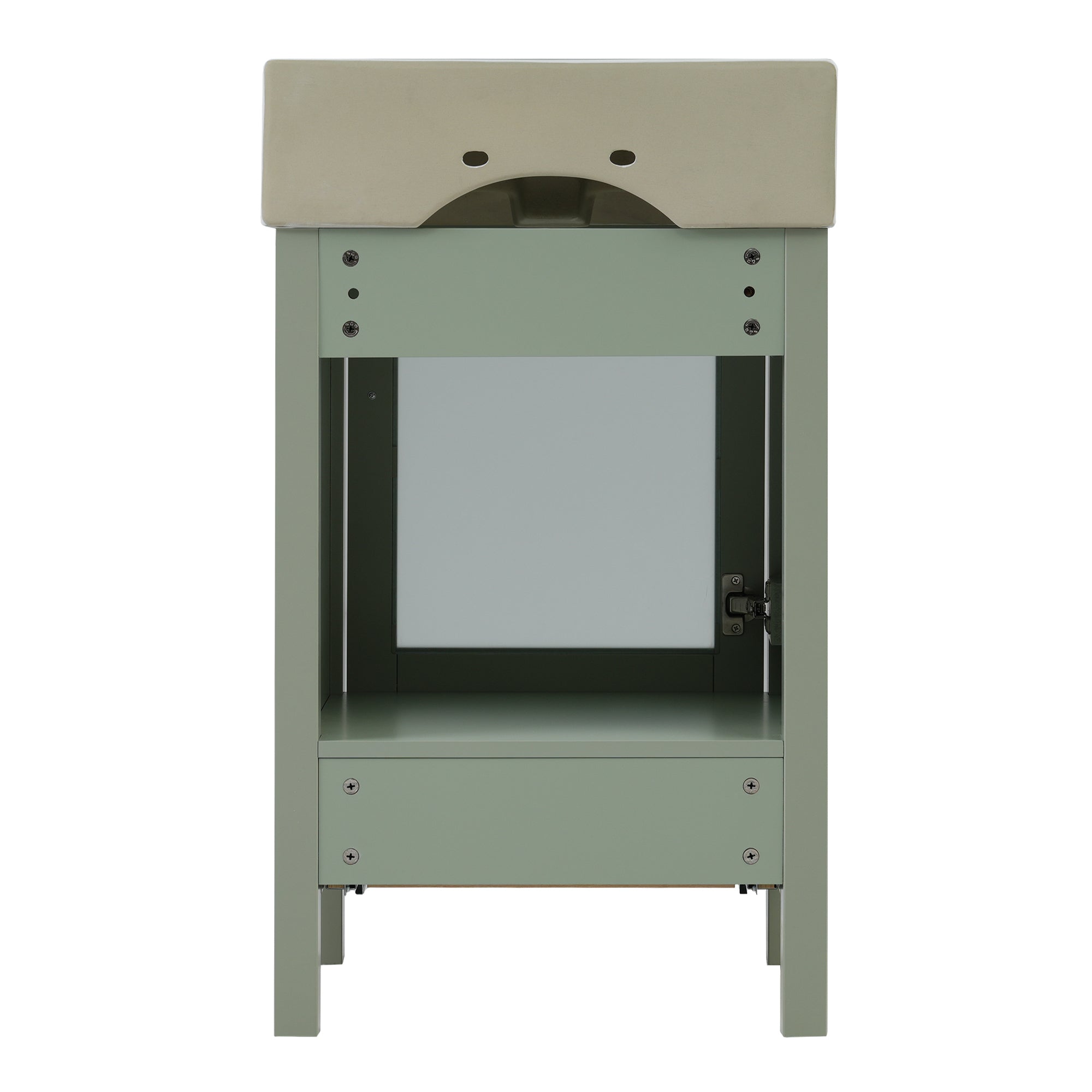 20-Inch bathroom vanity with ceramic sink and ample storage - ideal for small bathrooms