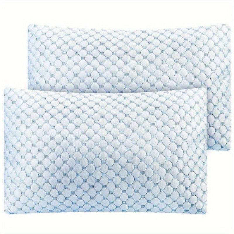 Cooling Memory Foam Pillow Heat and Moisture Reducing Ice Silk and Gel Infused