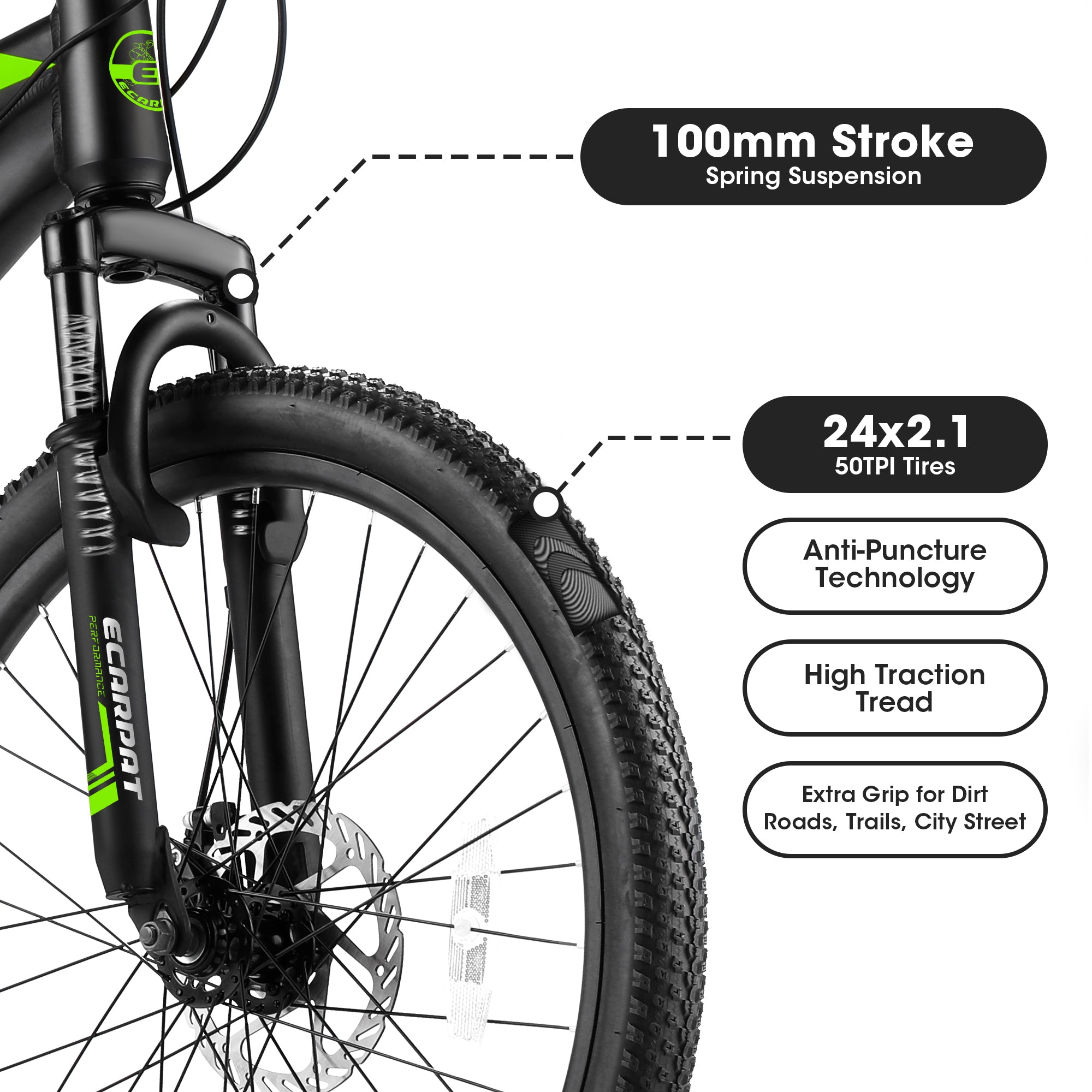 A24299 24 inch Mountain Bike Bicycle for Adults Aluminium Frame Bike Shimano 21-Speed with Disc Brake