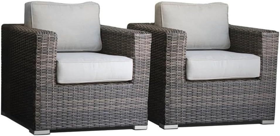 Fully Assembled 2-Person Rattan Wicker Seating Set with Cushions