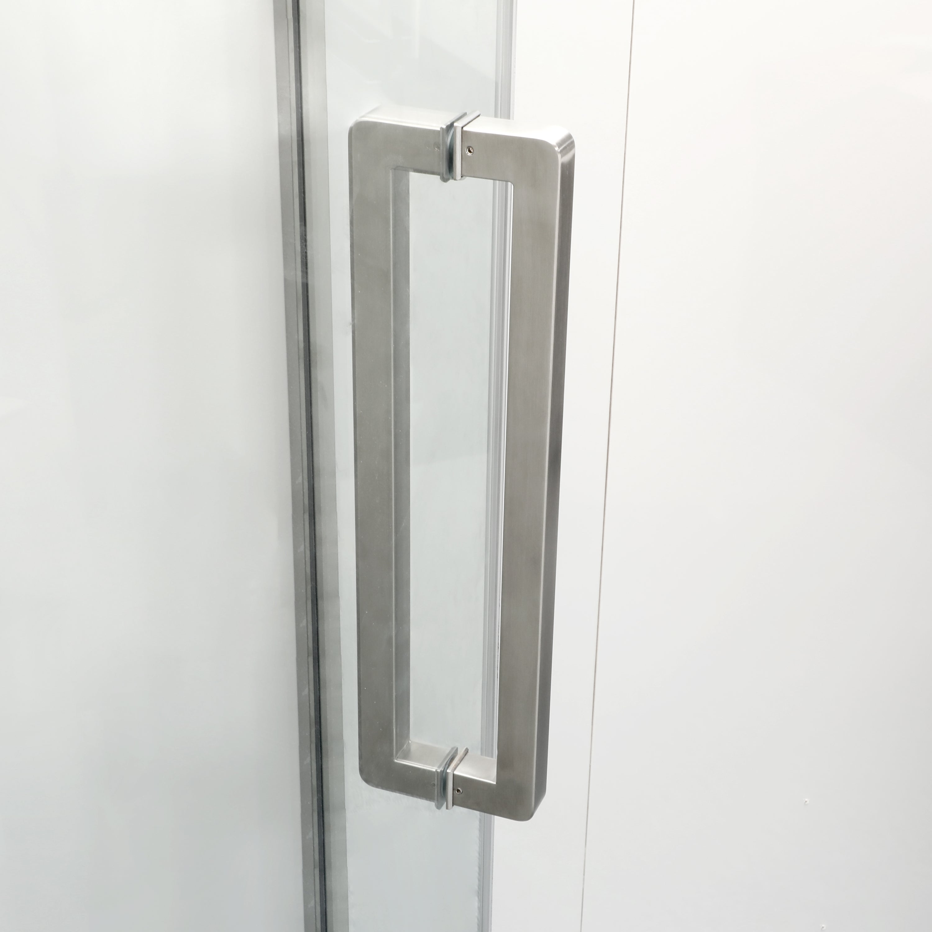 Shower Door 34-1/8"W x 72"H Semi-Frameless Neo-Angle Hinged Shower Enclosure, Brushed Nickel