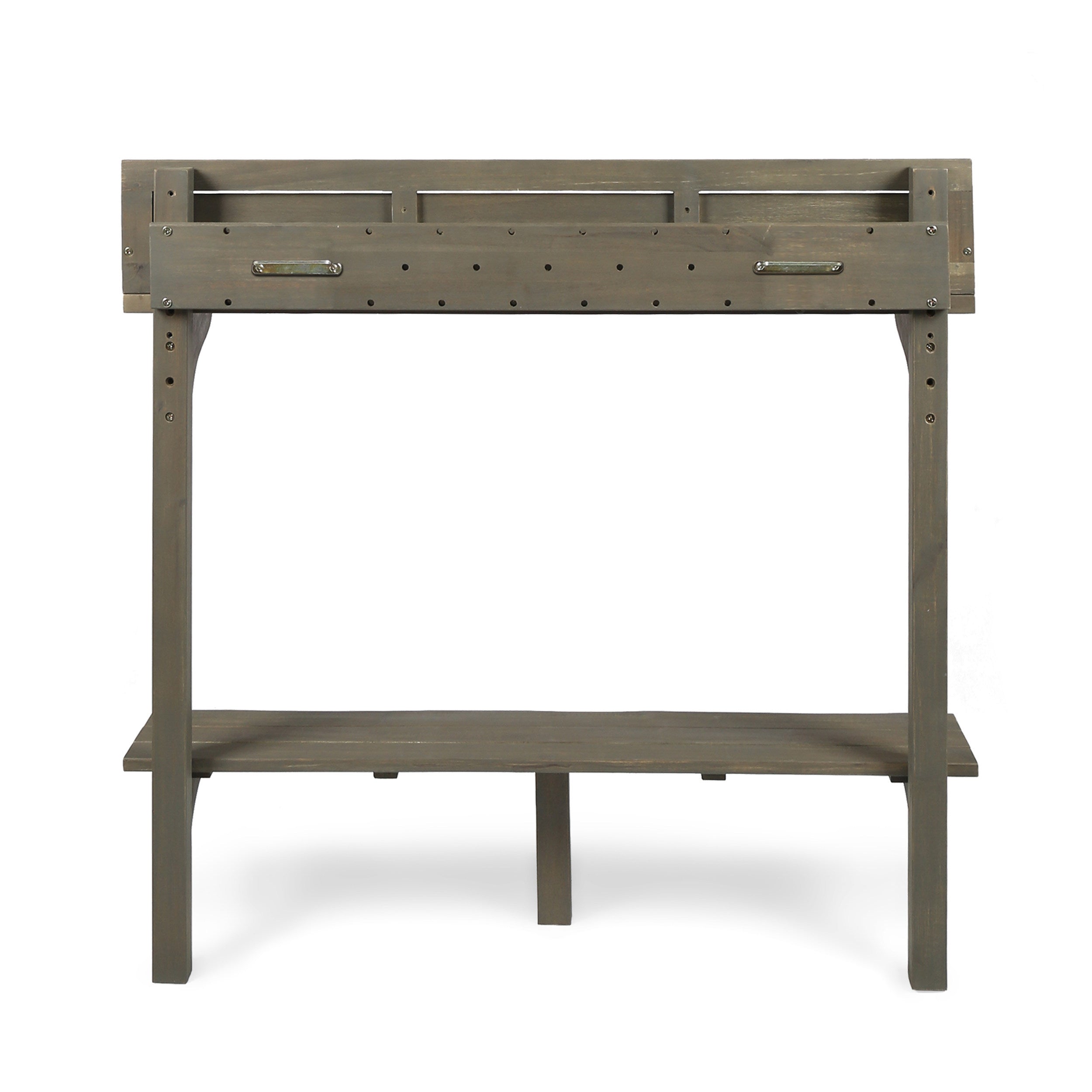 Outdoor Acacia Wood Balcony Bar Table, Gray Finish