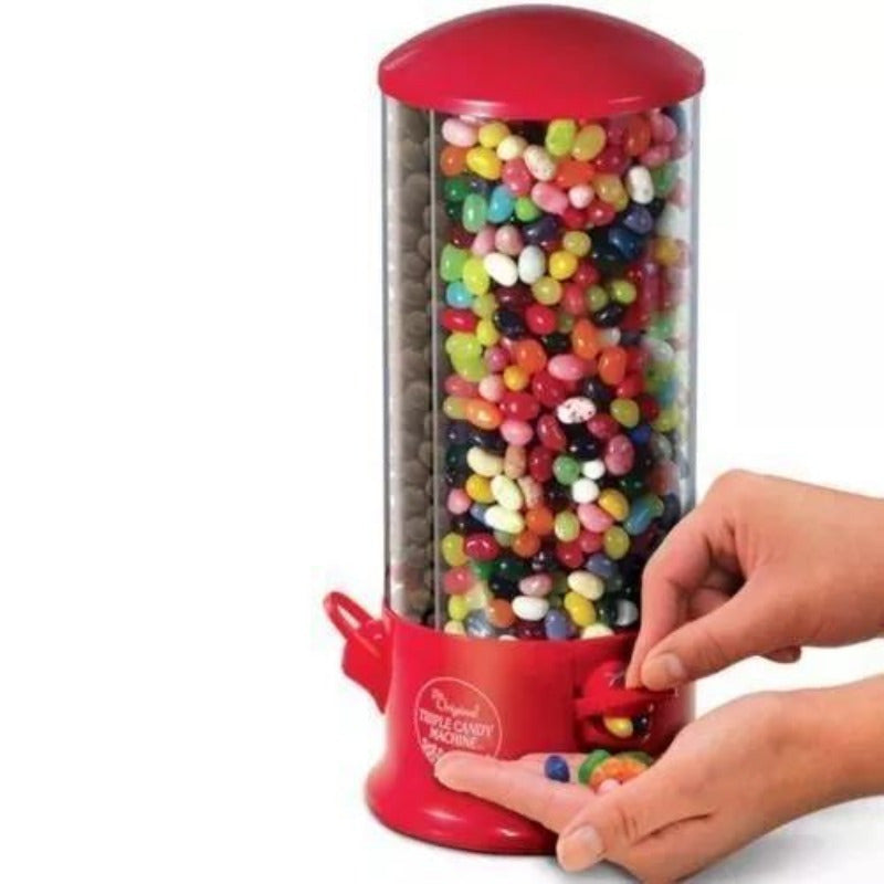 Machine Dispenser Triple Candy Machine 3 Compartments Gumball Gum Ball Snacks