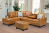 Irine Faux Leather Sectional Sofa with Ottoman