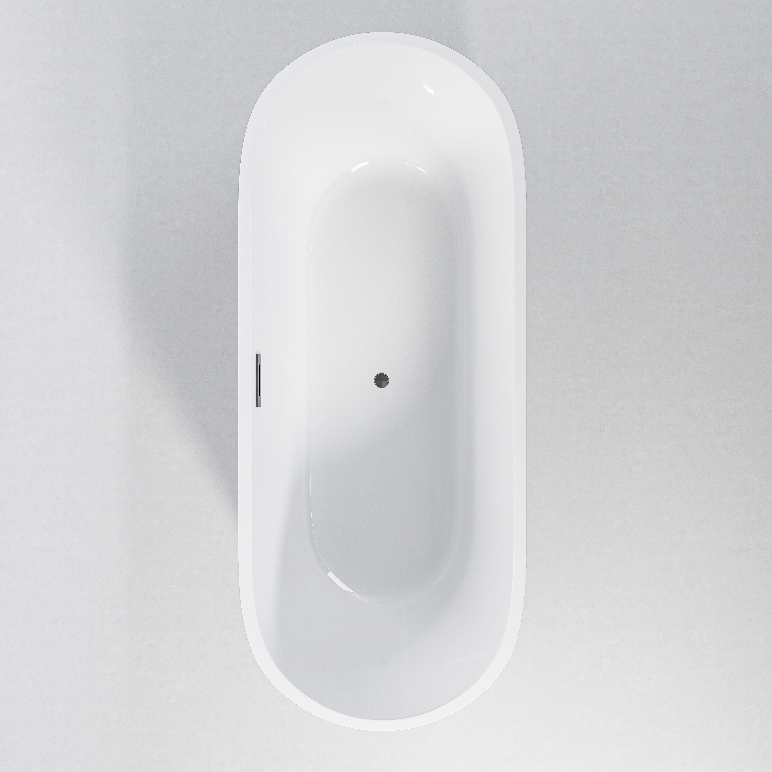 59" Acrylic Freestanding Bathtub with Unique Pleated Design: Spacious Oval Shape, Gloss White Finish, Chrome Overflow & Pop-Up Drain