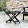 Outdoor Folding Wooden Side Table, Dark Gray, 15"D x 22.75"W x 18.25"H