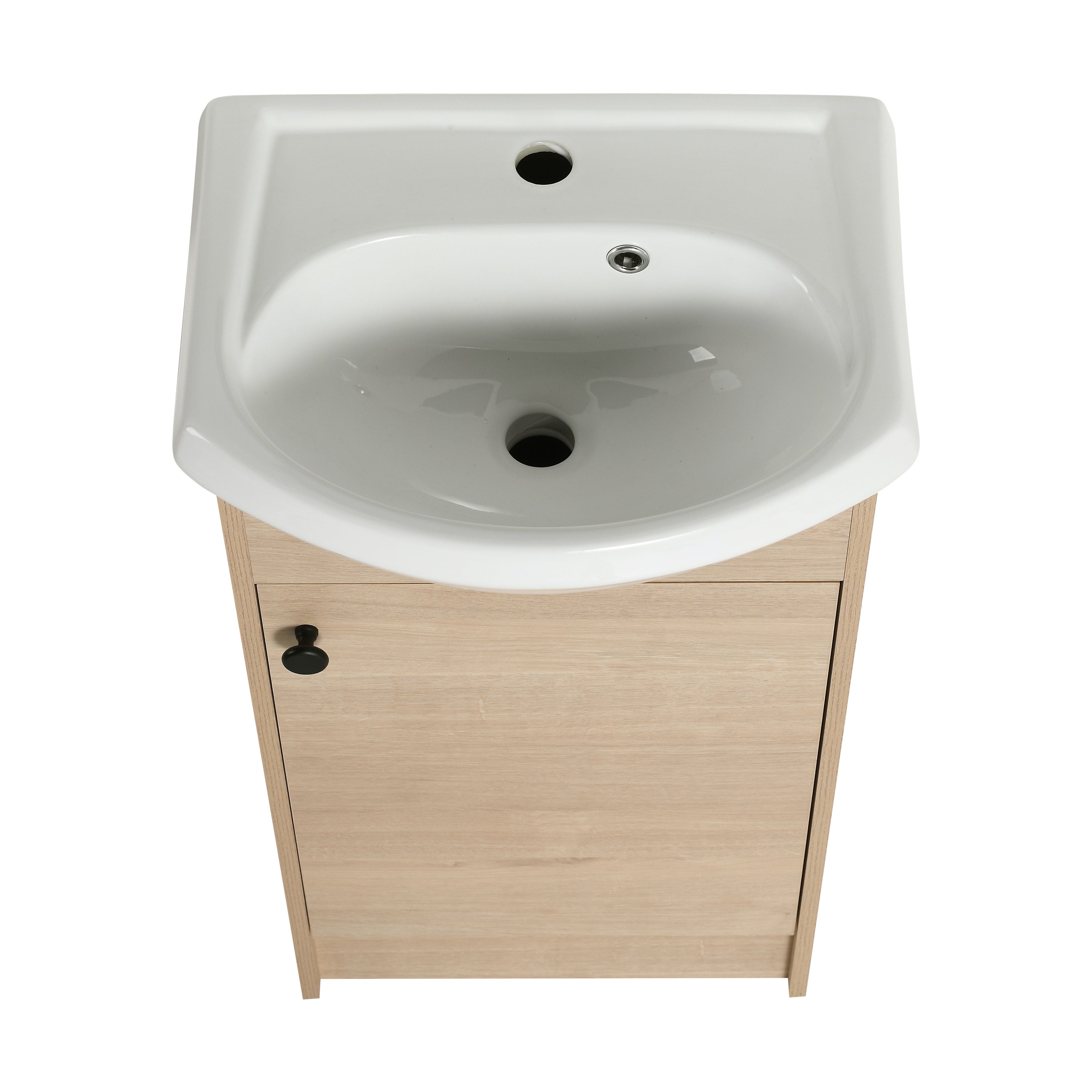 Freestanding 18 Inch Bathroom Vanity, Small Bathroom Vanity With Sink, Bathroom Vanity and Sink Combo (KD-PACKING)-G-BVB02218PLO