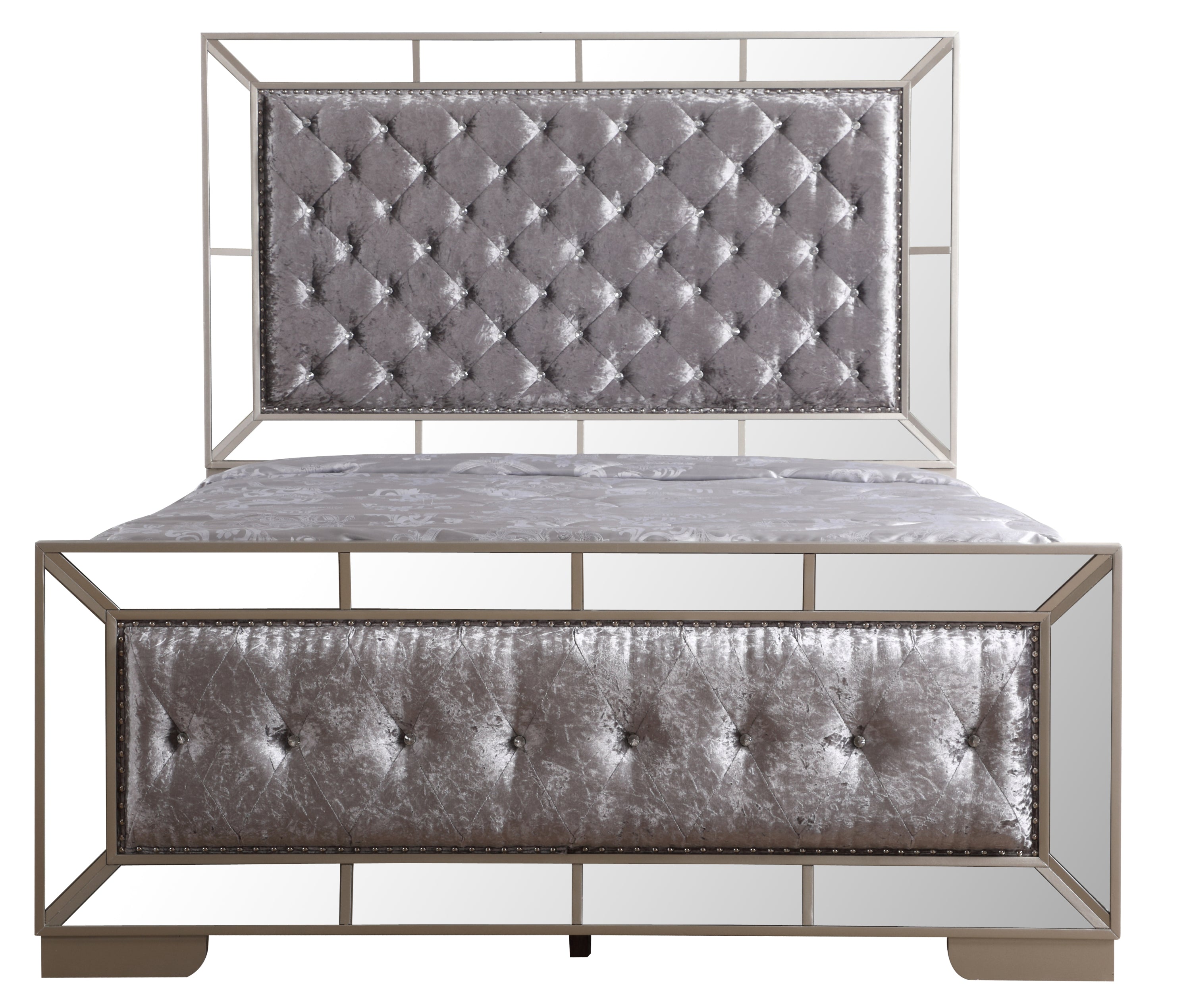 Stylish Silver Champagne Full Bed