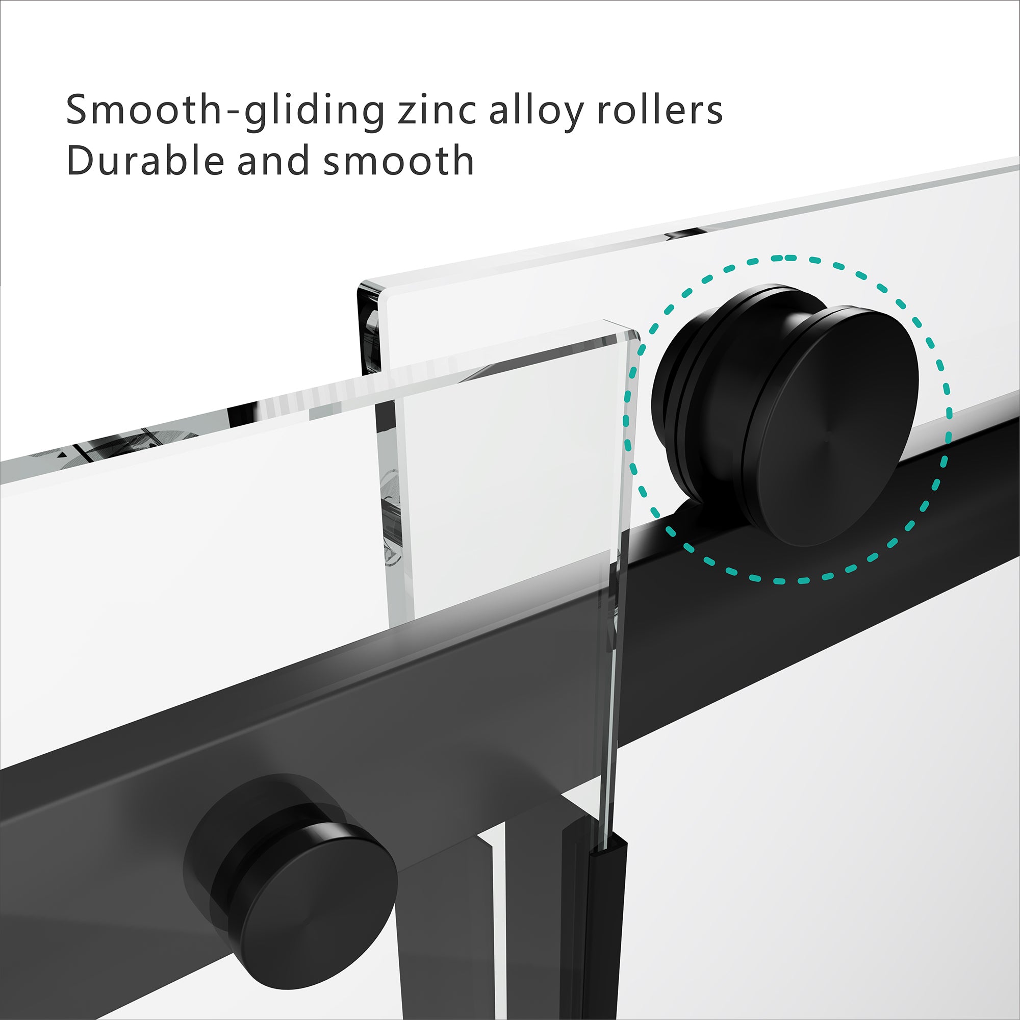 56-60 inch adjustable shower door side profile detail