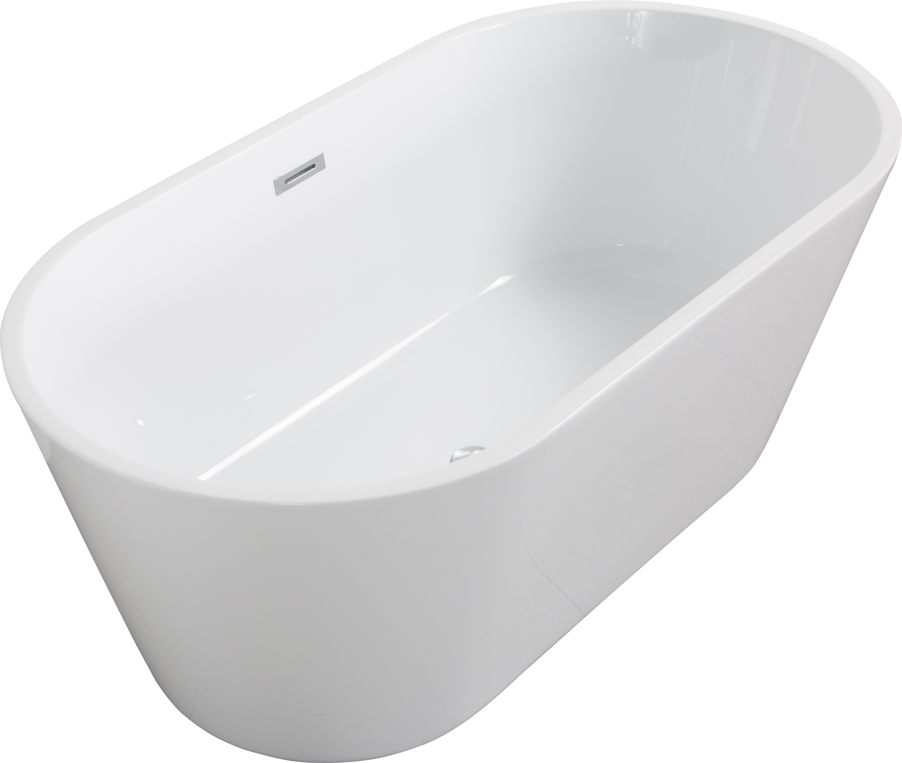 63" Acrylic Freestanding Soaking Bathtub with Chrome Overflow and Drain, cUPC Certified 63" L x 31.1" W, Glossy White 22A02-63