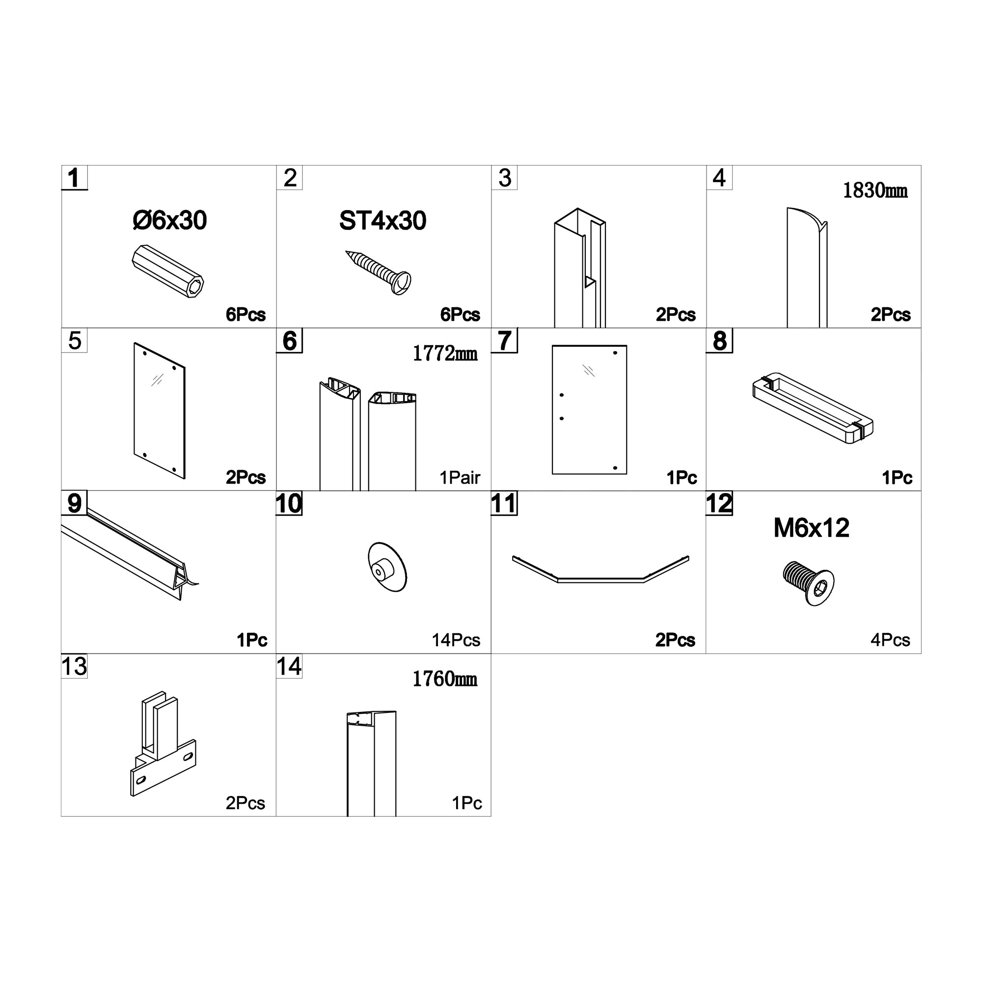 Shower Door 34-1/8"W x 72"H Semi-Frameless Neo-Angle Hinged Shower Enclosure, Chrome