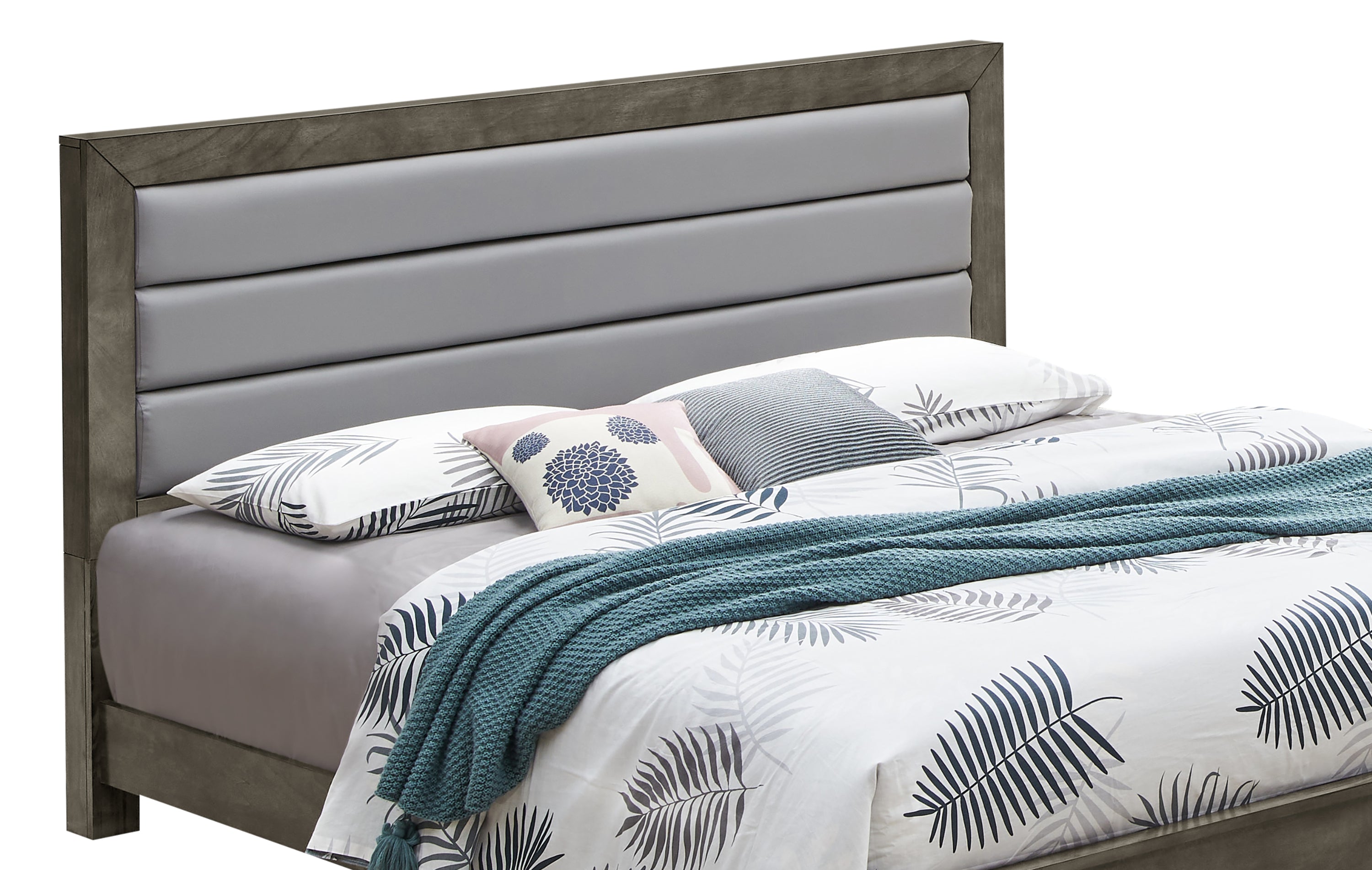 Stylish Gray Full Bed With Functionality