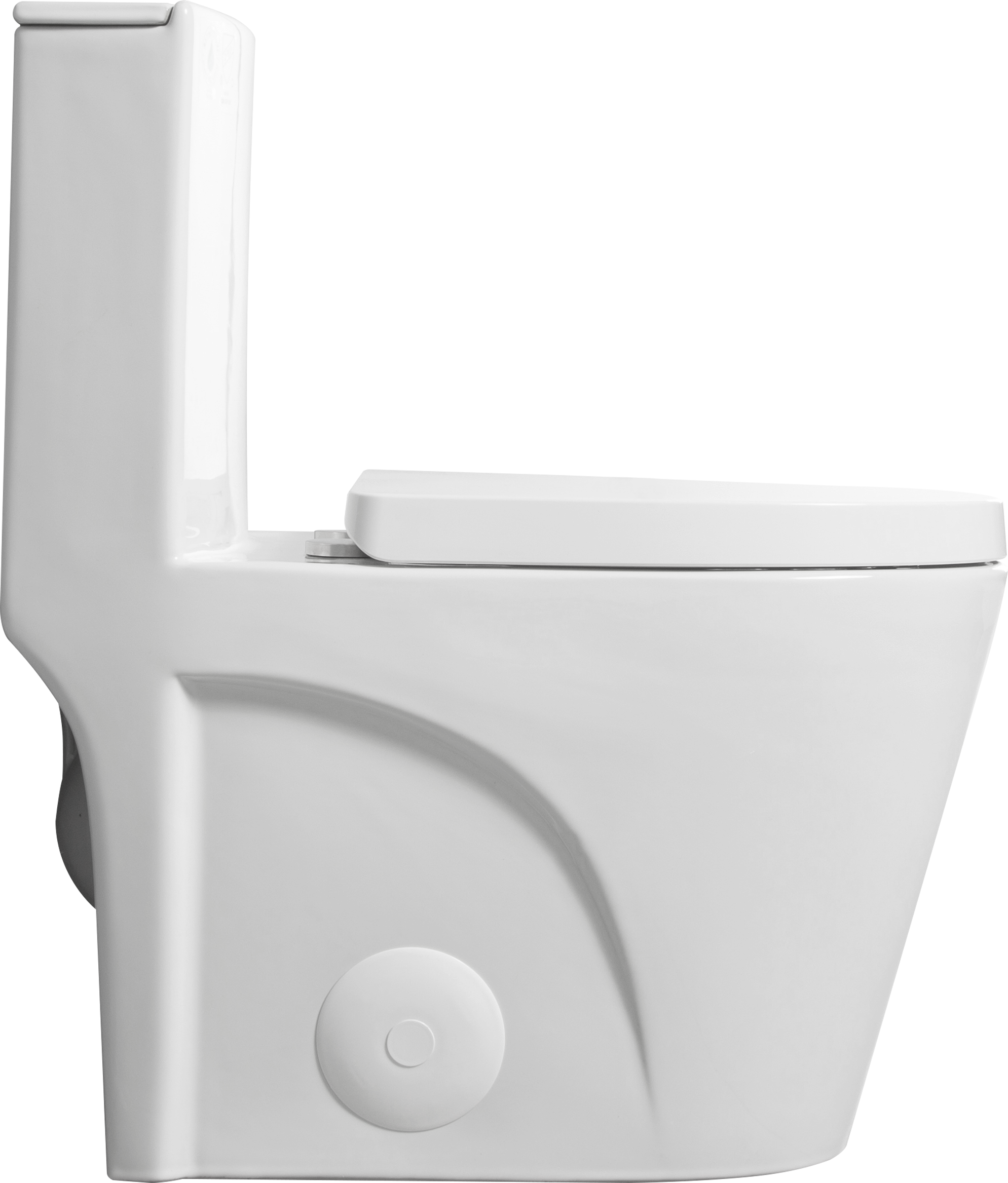 One-Piece Toilet, 1.1/1.60 GPF Water-Efficient Dual-Flush Elongated Comfort Height Floor Mounted, Standard-Size Toilet with Soft Closing Seat Included, Glossy White 23T01-GW-1