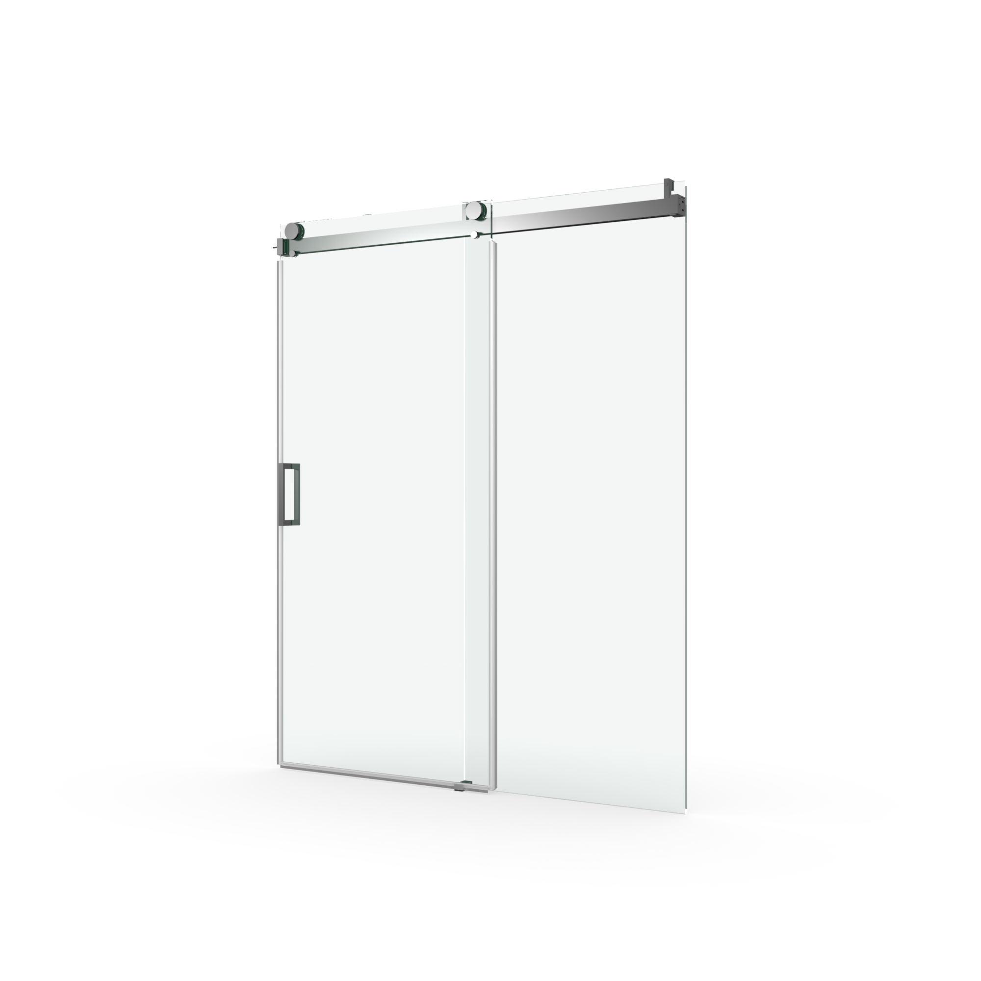 56" - 60" W x 76" H Frameless Soft-closing Single Sliding Shower Door, 3/8" (10mm) Tempered Glass with Easy-cleaning Coating, Matte Black 22D01-60MB