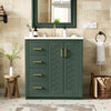 30 inch freestanding bathroom vanity with ceramic sink, front view