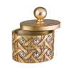 9" Tall Polyresin Decorative Jewelry Box "Malha" with Gold finish