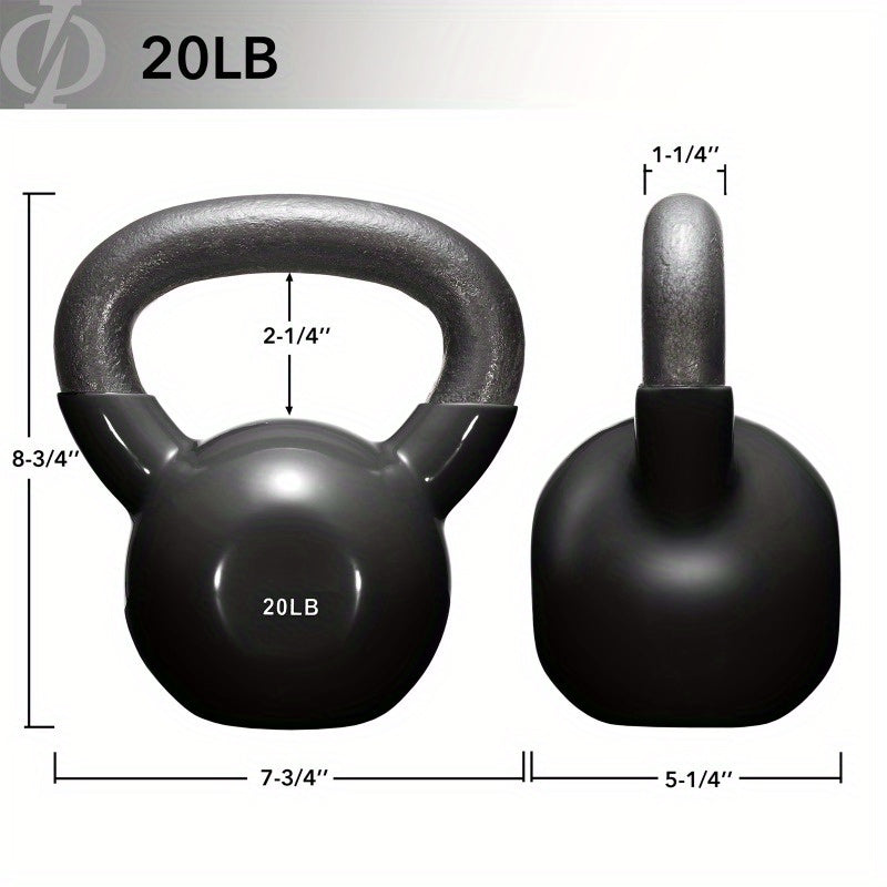 200 Lb Weights -Vinyl Coated Cast Iron Kettle Bell Black-Blue