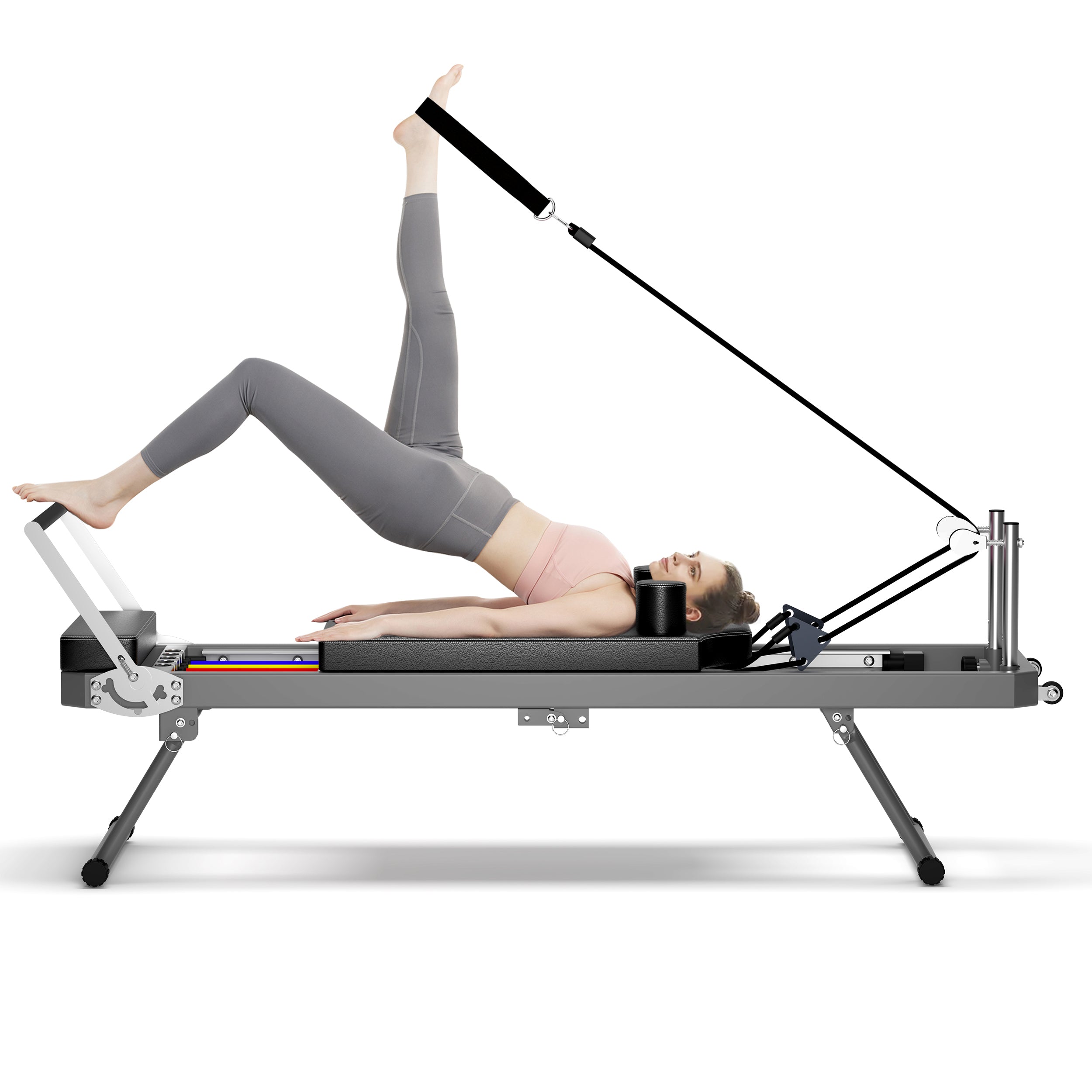 Pilates core bed, foldable home high quality, yoga studio same commercial fitness equipment, black