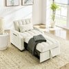 modern velvet armchair sofa couch  pull out  bed,3 in one convertible for living room sofa bed,beige