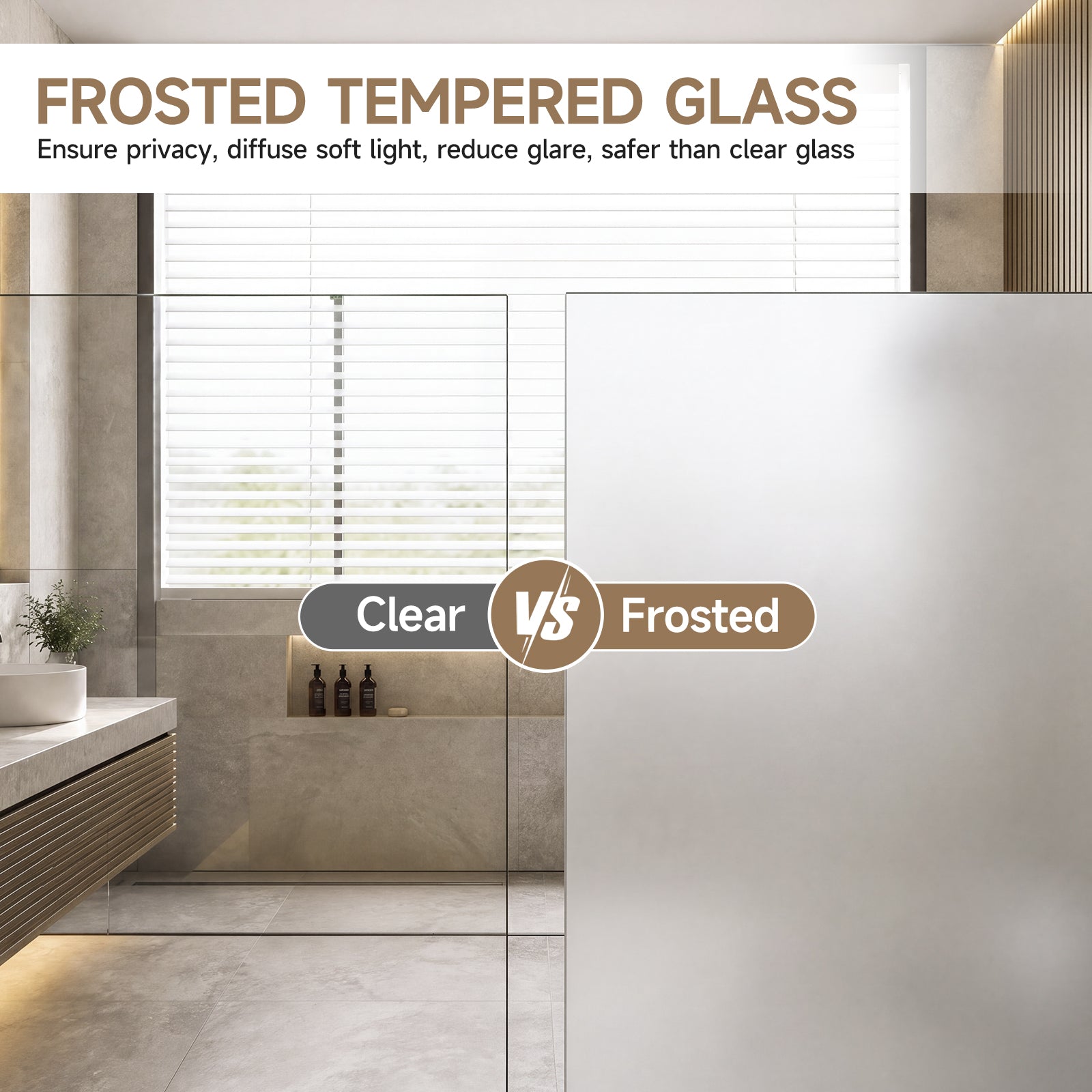 56-60 x 60 in Frosted Frameless Single Sliding Tub Door - 56-60 x 60 in / Frosted Glass / Matte Black view 5