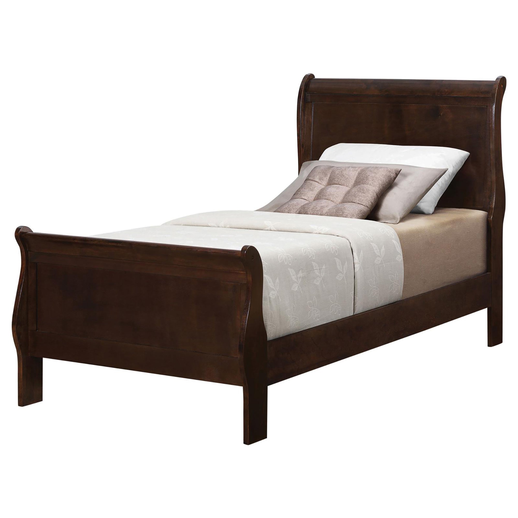 Cappuccino Twin Sleigh Bed