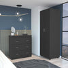 2 Piece Bedroom Set, London Armoire + Capri Three Drawer Dresser, Black