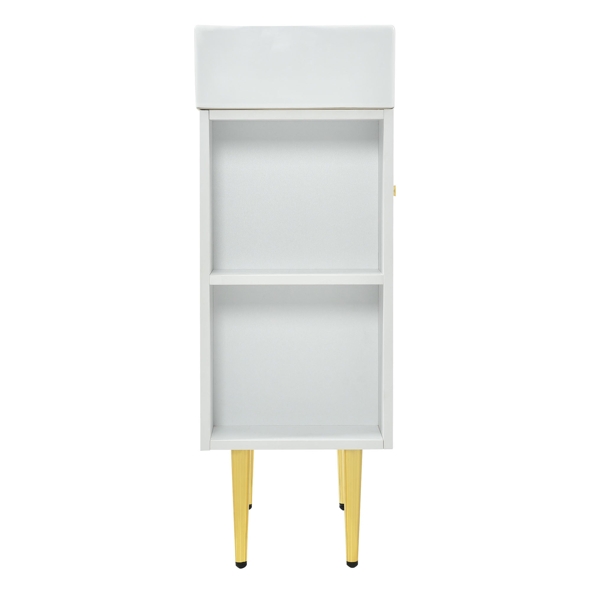 21.6" white Bathroom vanity, Combo Cabinet, Bathroom Storage Cabinet, Single Ceramic Sink, Right side storage