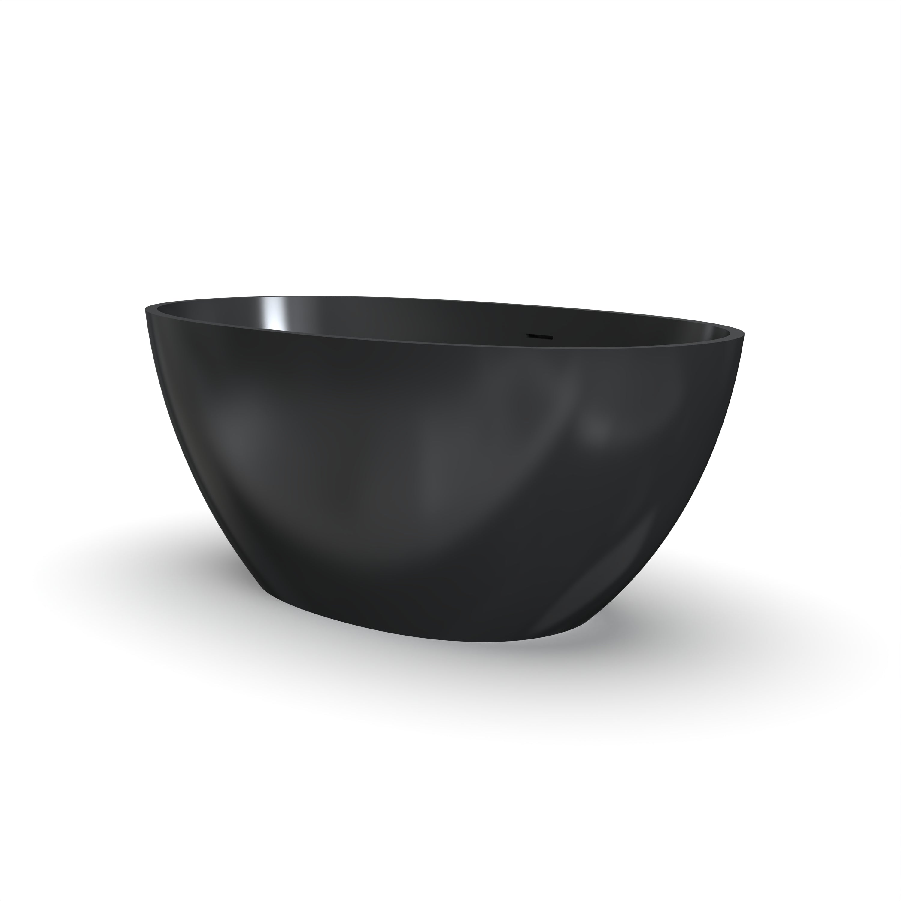55-inch freestanding solid surface soaking bathtub, top-down view