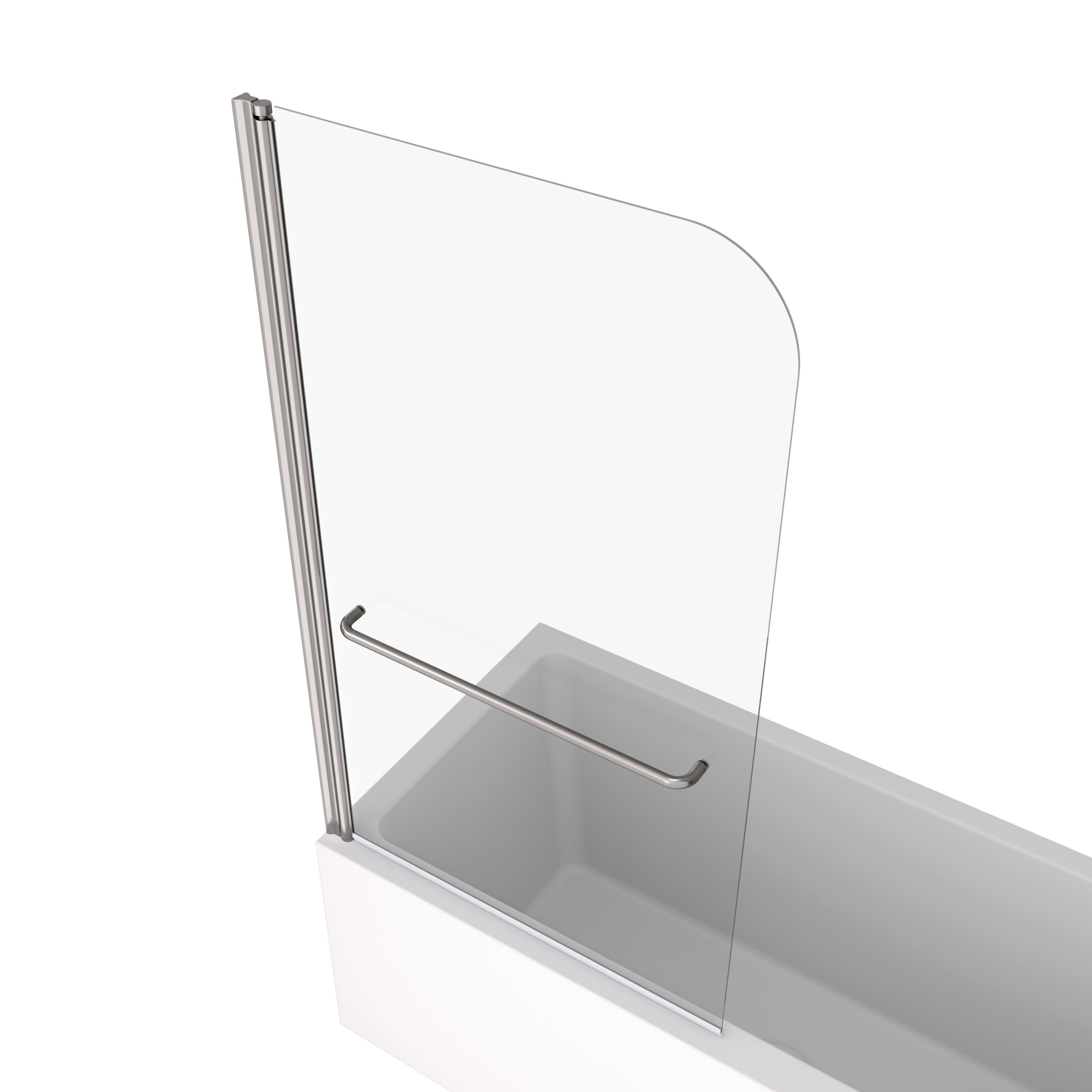 (34"W x5 8"H) Bath tub Pivot shower screen, with 1/4" tempered glass and towel bar 3458